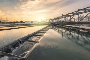 Water Treatment Plant at sunset