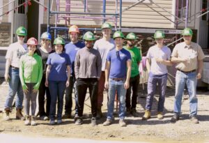 Group shot of volunteers at habitat build
