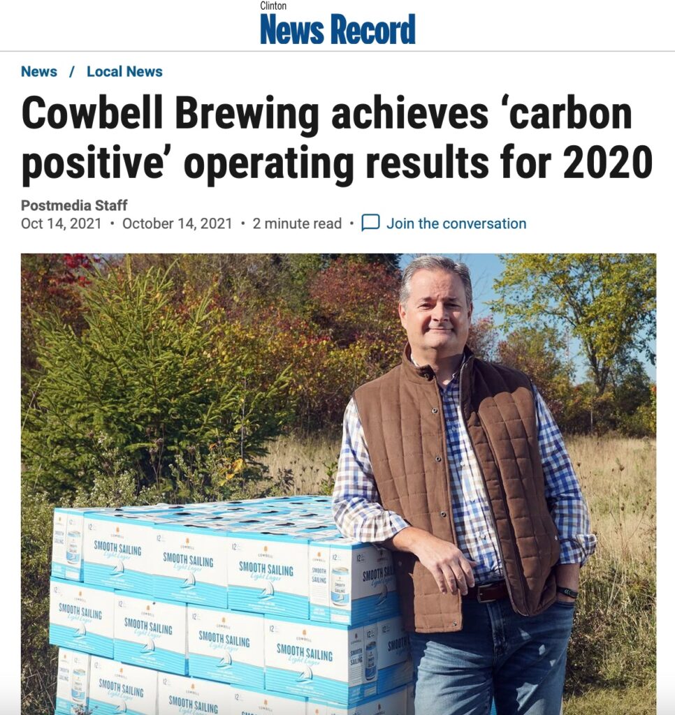 Cowbell Brewing Carbon Positive